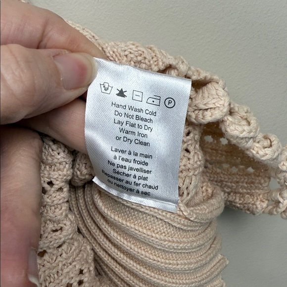 Heartloom Crochet Knit Tie-back Tank Top Vest Sleeveless Boho Cream xs - Picture 7 of 9